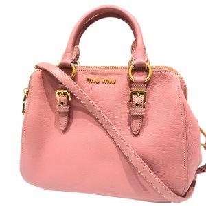 miumiu / ハンドバッグ レザー ピンク