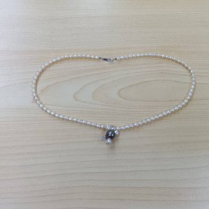 K18WGパール付 ネックレス