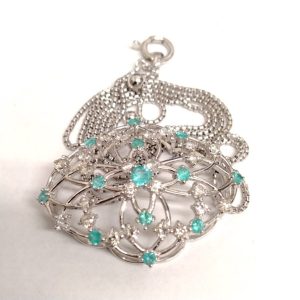 K18WG パライバトルマリン ネックレス