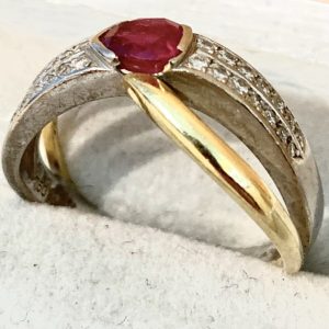 K18 Pt900 ルビー リング