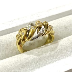 【K18Pt900メレダイヤモンドコンビリング】18金・プラチナ900・指輪・アクセサリー・貴金属・ジュエリー