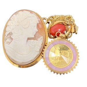 K18カメオ / K24マン島キャットコイン / K18ネックレス