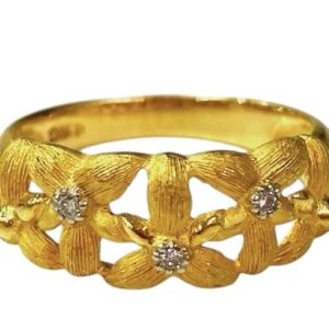 K18 ダイヤ入りリング