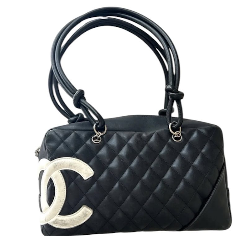 シャネル CHANEL カンボンライン レザー ブラック ショルダーバッグ