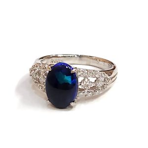 Pt900（プラチナ900）ブラックオパールリング 1.46ct｜前橋市箱田町