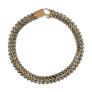 K18 Pt850 ブレスレット 石なし コンビ 金ベース プラチナベース ハーフ 18金