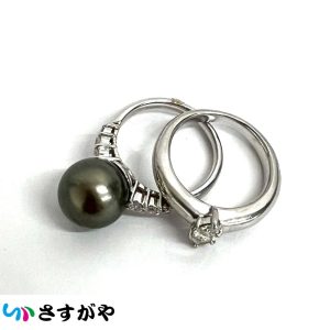 Pt900 プラチナ リング パール ダイヤ