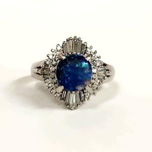 Pt900 (プラチナ 900) ブラックオパール ダイヤ リング 指輪  ジュエリー|根室市西浜町