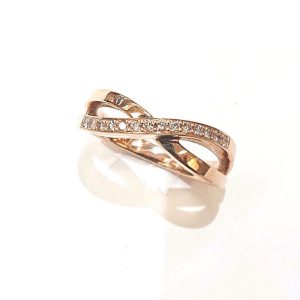 18金 メレダイヤ付き デザインリング