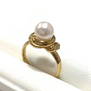 K18 18金 パール リング 指輪