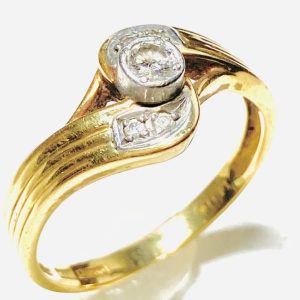 K18 Pt900 ダイヤモンド付リング