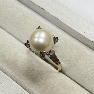 Pt950 プラチナ リング 指輪 パール 真珠 石あり