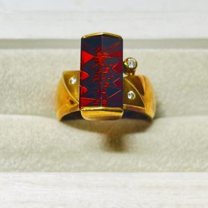 K18 18金 ガーネット リング