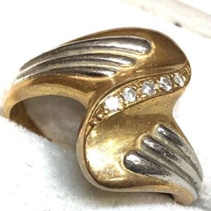 K18 Pt900 18金・プラチナコンビ ダイヤモンド付き 指輪 リング アクセサリー