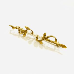 K18 パール付きブローチ