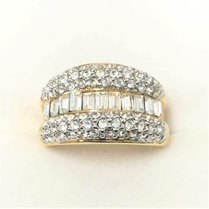 K18/Pt850 メレダイヤリング