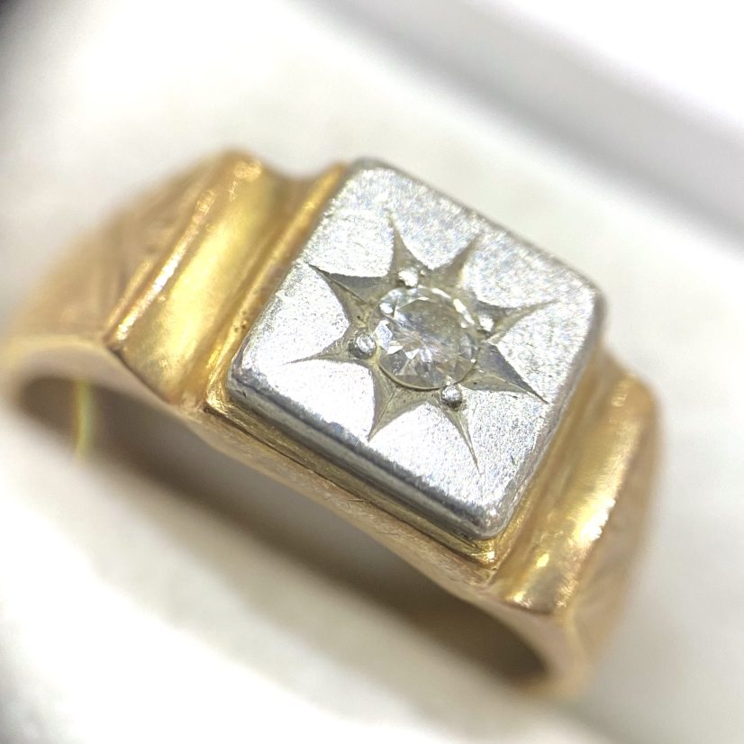 K18Pt850コンビリング】ダイヤモンド・18金・プラチナ850・貴金属 