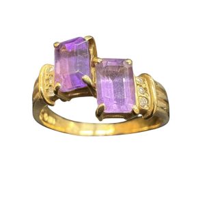 K18 18金 リング 石付き