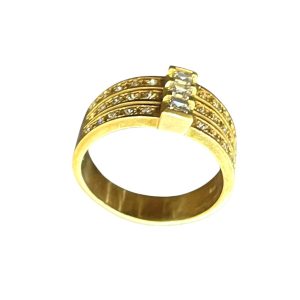 K18 18金 メレダイヤ付リング