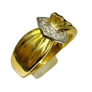 K18 リング メレダイヤ付き