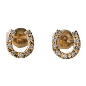 ete K18YG ( 18金 イエローゴールド ) ホースシュー ダイヤモンド ピアス