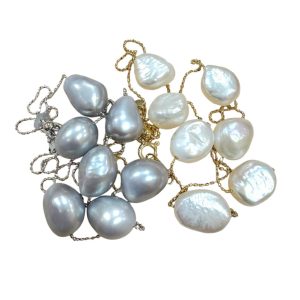 K18 18金 パール付きネックレス