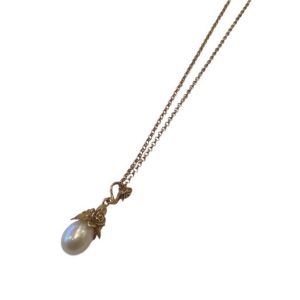 K18パール付きネックレス