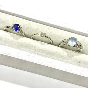 Pt950 タンザナイト/アクアマリン/サファイア付リングの買取実績 