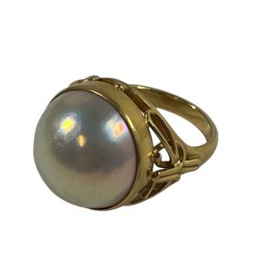 真珠付K18リング