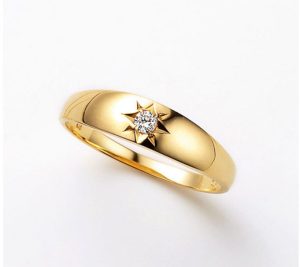 K18　リング　メレダイヤ