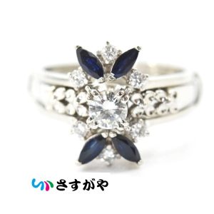 ダイヤ サファイア リング プラチナ Pt950 宝石ジュエリー