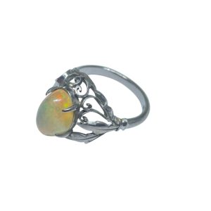 K14WG（14金ホワイトゴールド） オパールリング