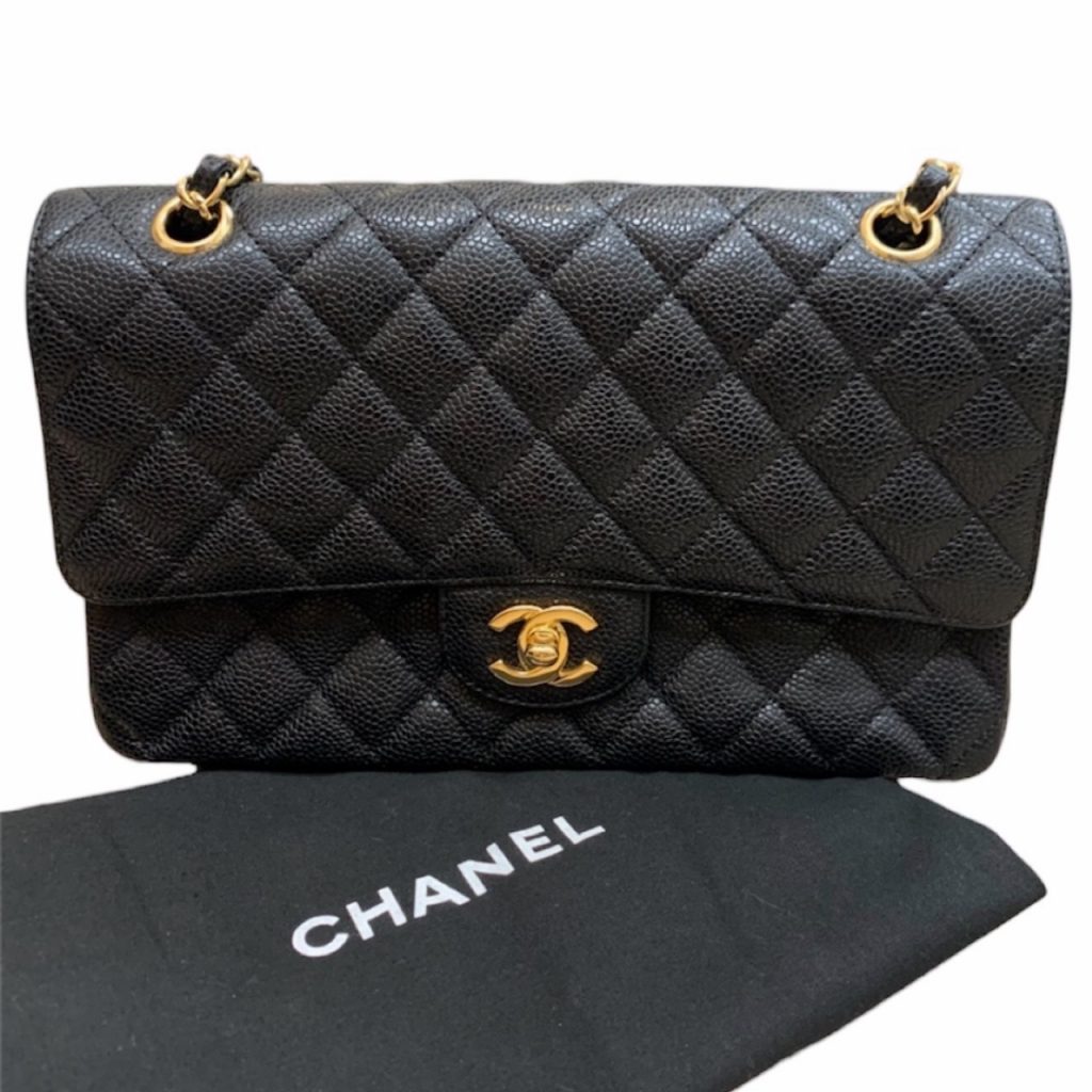 CHANEL シャネル マトラッセ キャビアスキン チェーンショルダー バッグ ブランド品