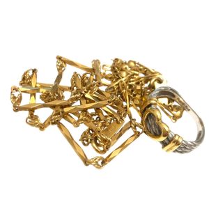K18 18金 750 ネックレス メレダイヤモンド付きリング