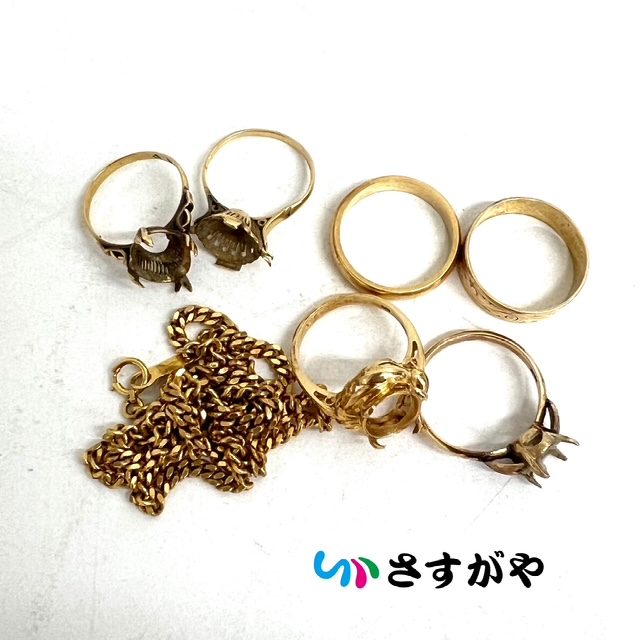 K18 リング ネックレス 金 ゴールド アクセサリー 石取れ 破損の買取 