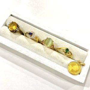 K18(18金) サファイア 1.18ct＆メレダイヤ 0.18ct付リングの買取