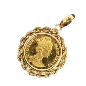 K18 トップ 金貨付き