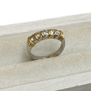 K18 Pt900 コンビ ダイヤ リング ジュエリー 貴金属
