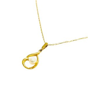 K18 パール付きネックレス