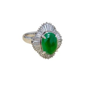 Pt900リング 翡翠 メレダイヤ