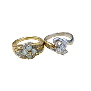 K18リング / Pt900K18リング ダイヤ付