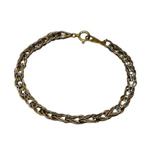 K18/Pt850 コンビ 石なし ブレスレット