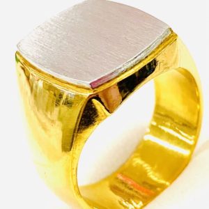 K18 Pt850 金プラチナコンビ印台リング アクセサリー