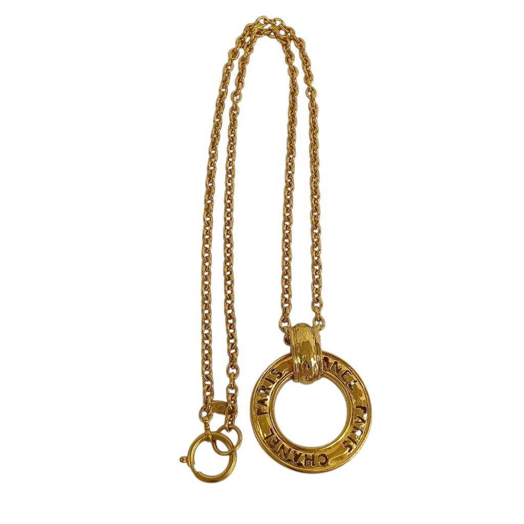 CHANEL シャネル ロゴサークル ネックレス 透かし文字