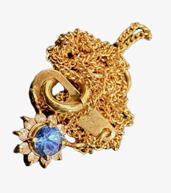 ネックレス アクセサリー 金 K18 18金 宝石 サファイア