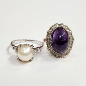K14WG (ホワイトゴールド) パール アメジスト リング 指輪 ジュエリー  | 根室市宝林町