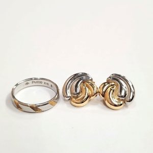 K18 Pt850 (18金 プラチナ850) コンビ アクセサリー リング イヤリング | 根室市月岡町