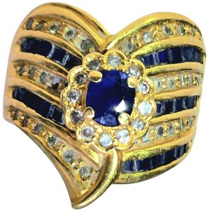 K18 サファイア ダイヤ リング