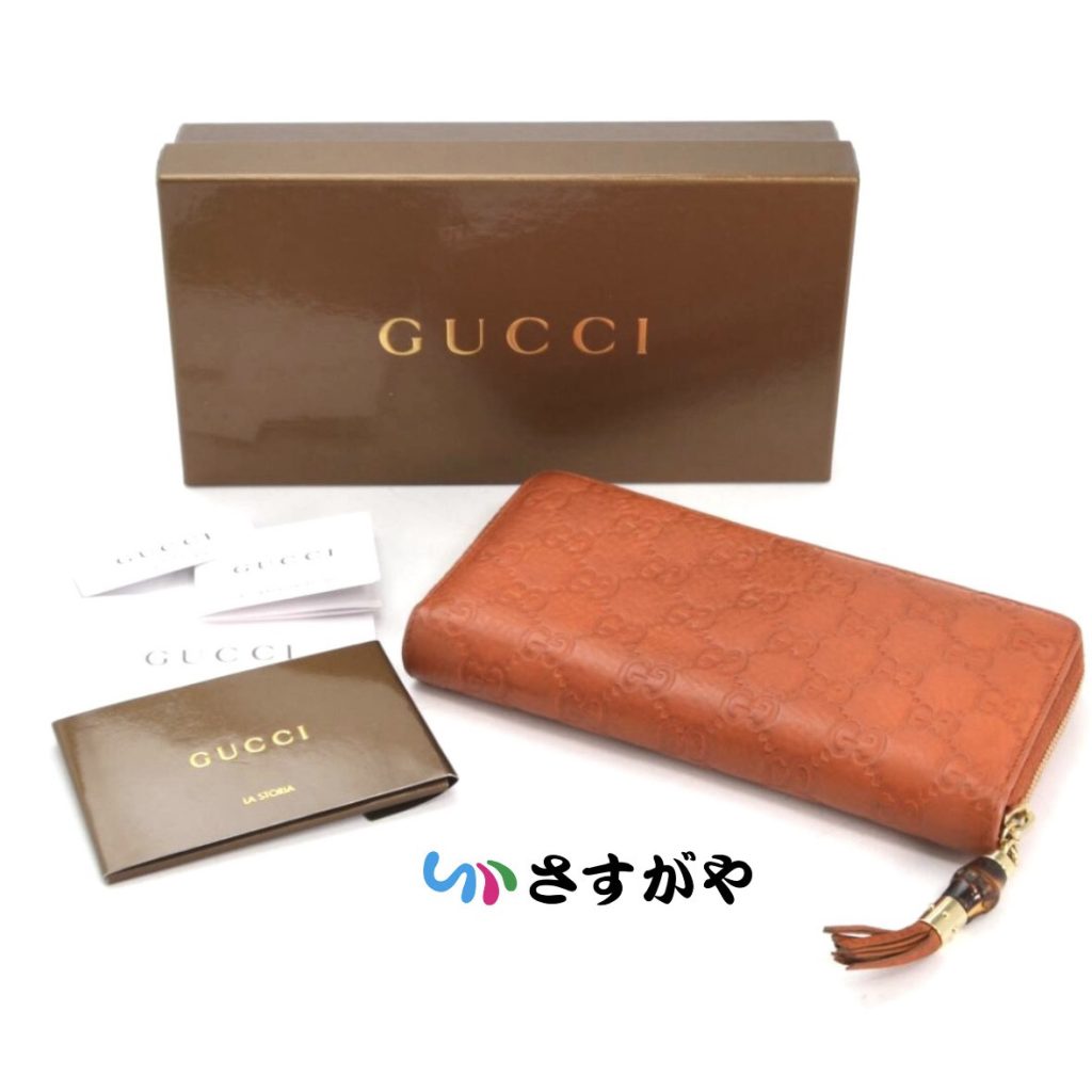 グッチ バンブータッセル ラウンドファスナー 長財布