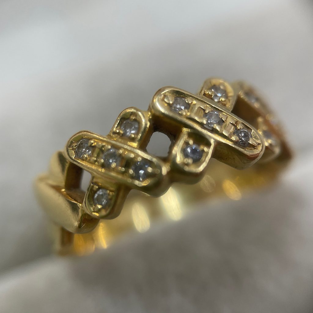 金買取価格高騰中!| K18メレダイヤ付きリング3.4gの買取 | つくばみらい市西丸山